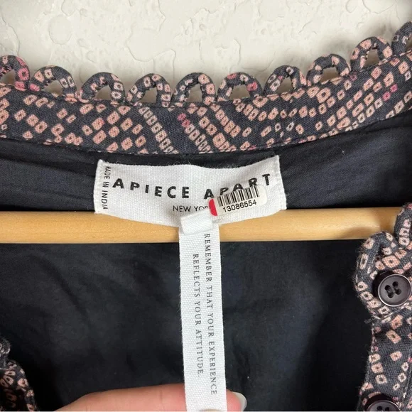 Apiece Apart Alta Maxi Dress Print Cotton Scalloped - Picture 8 of 11